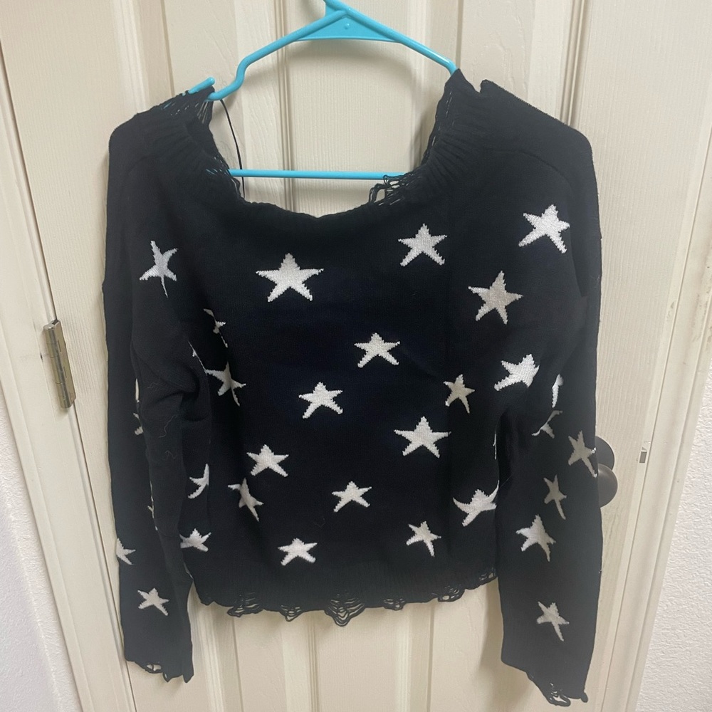 Distressed Star Sweater View 3